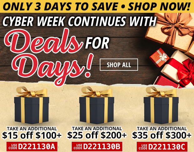Cyber Week Continues with Deals for Days!
