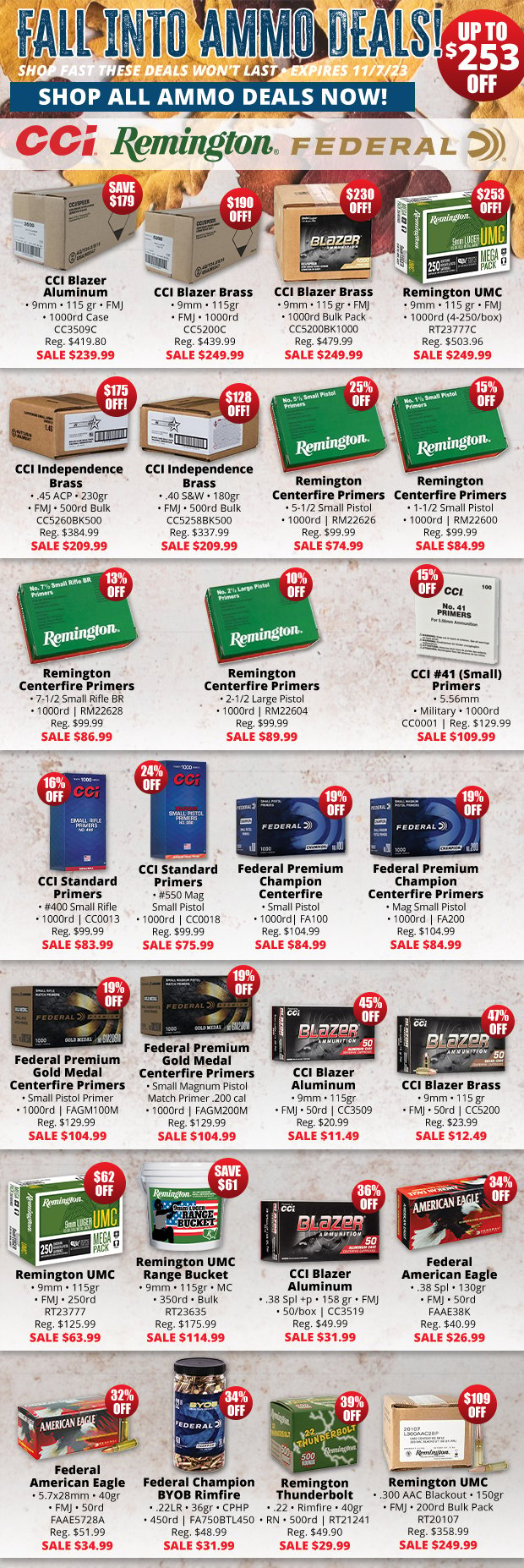 Up to $253 Off Ammo!