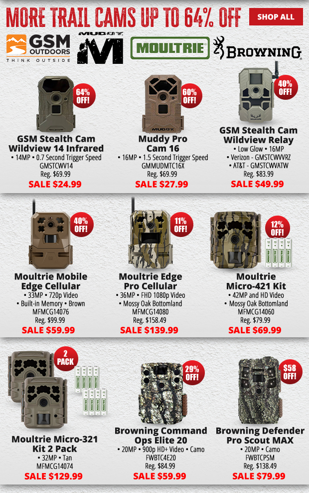 Up to $120 Off Trail Cameras
