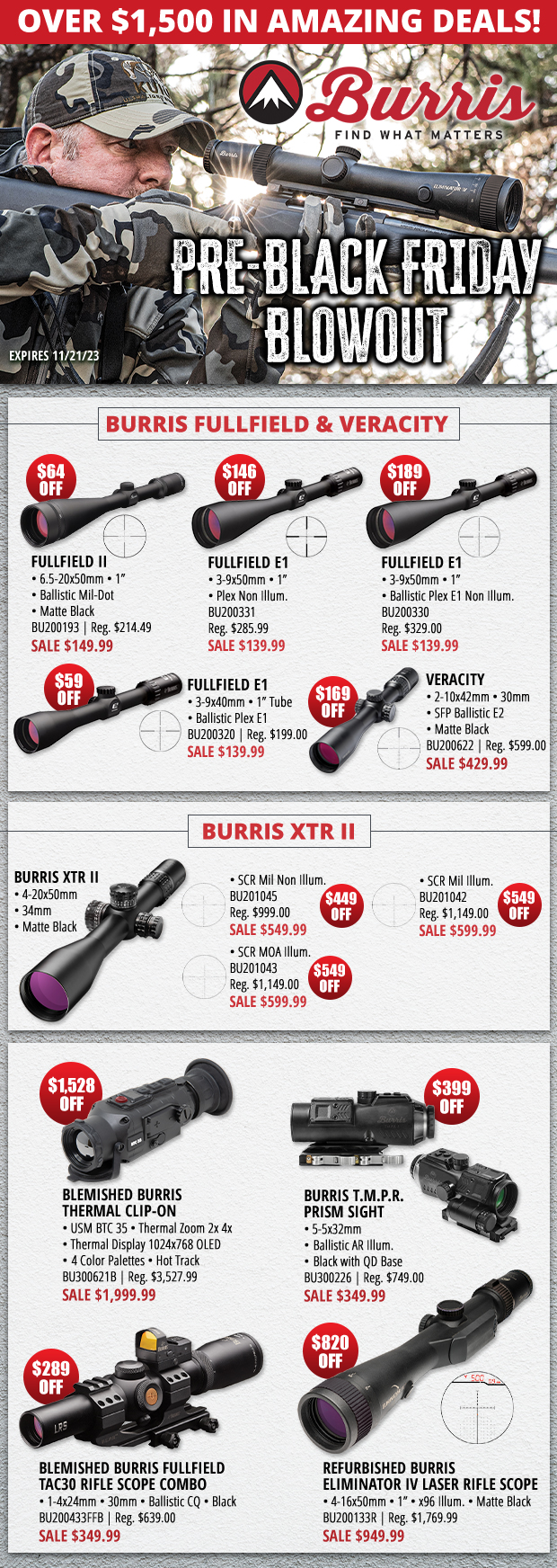 Over $1,500 in Deals with the Burris Pre-Black Friday Blowout!