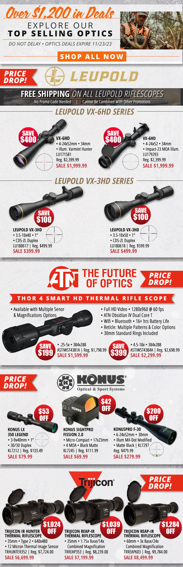 Over $1,200 in Deals on Top Optics