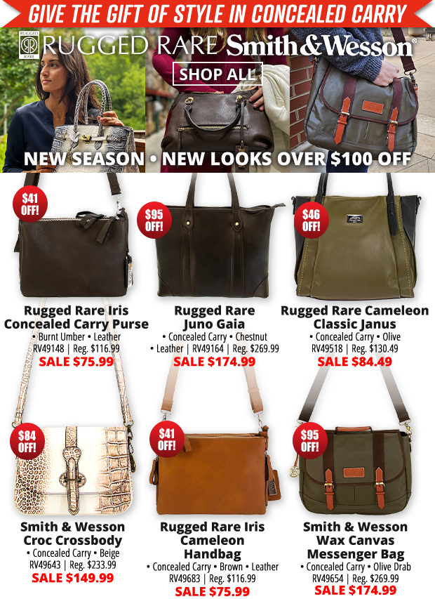 Over $100 in Savings on Rugged Rare & Smith & Wesson Concealed Carry Bags for All