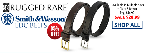 35% Off Rugged Rare & Smith & Wesson EDC Belts