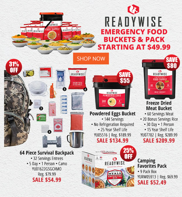 Up to 31% Off ReadyWise Emergency Food Kits
