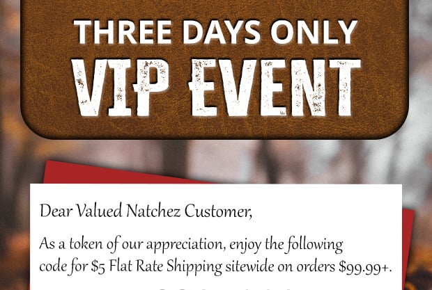 3 Days Only $5 Flat Rate Shipping Sitewide $99.99+  Restrictions Apply