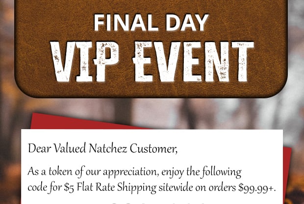 Final Day for $5 Flat Rate Shipping Sitewide $99.99+  Restrictions Apply