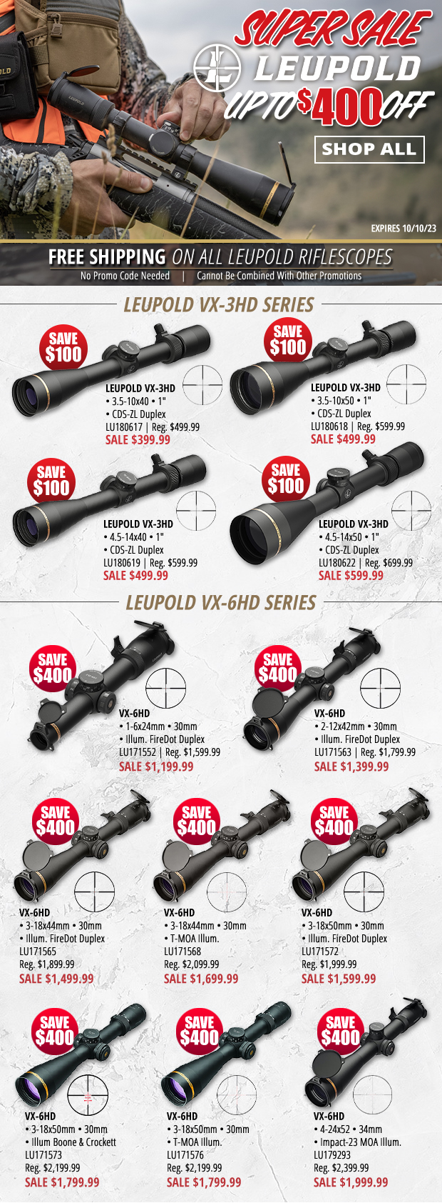 Up to $400 off at Our Leupold Super Sale!