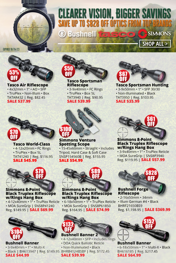 Save Up to $828 Off Optics from Top Brands