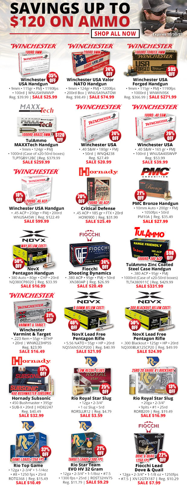 Up to $120 Off Ammo!