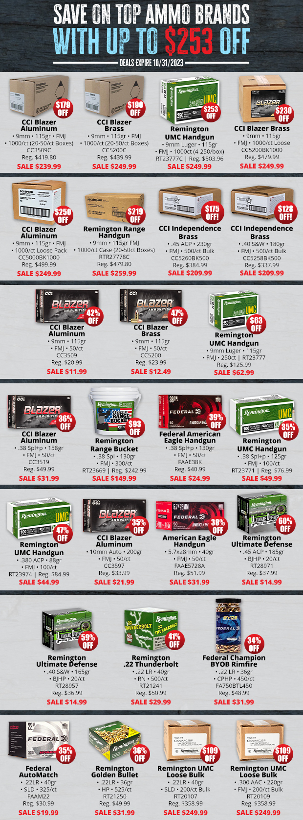 Up to $253 Off Ammo!