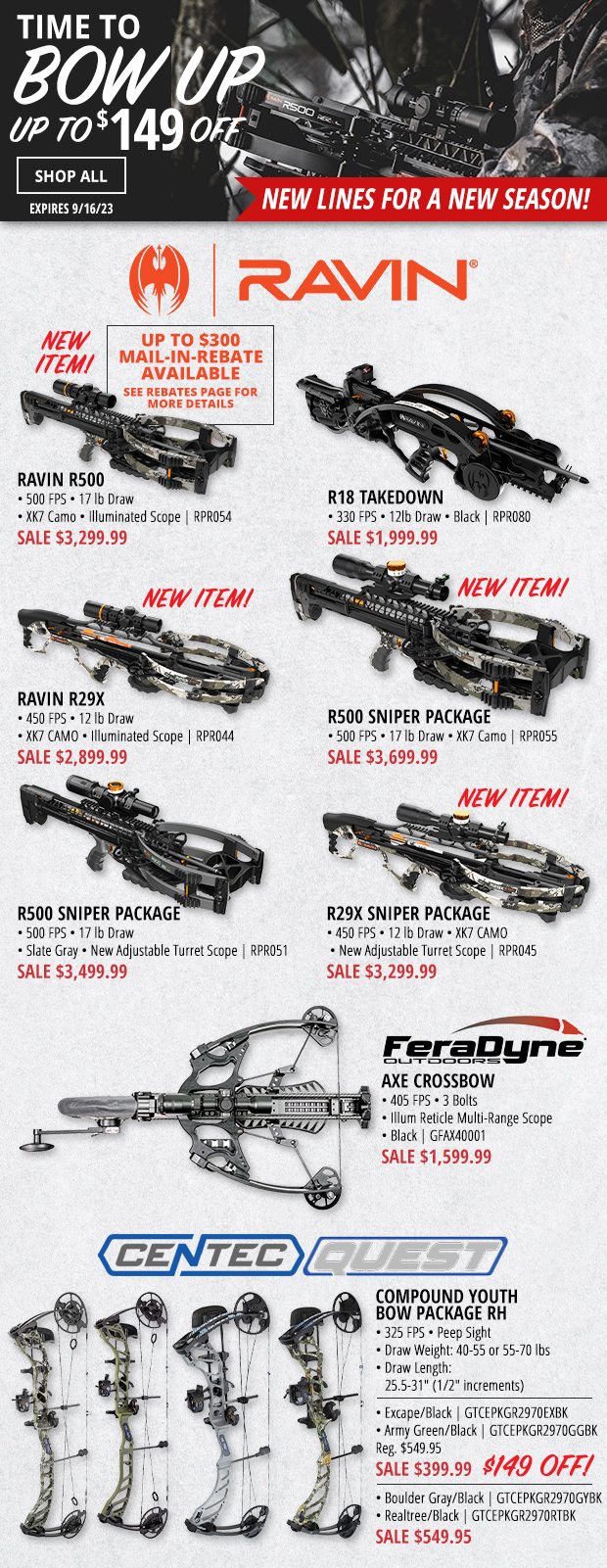 Crossbows and Bows Up to $149 Off