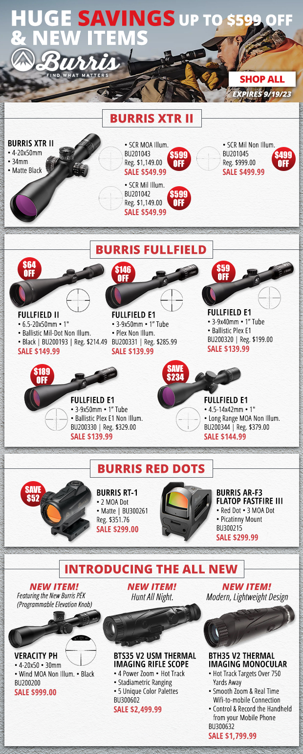 Up to $599 Off and New Items from Burris