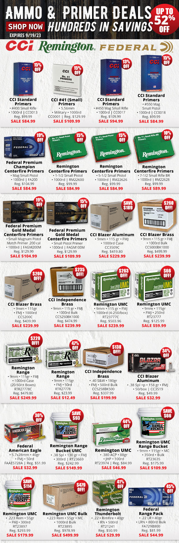 Up to 52% Off Ammo Deals