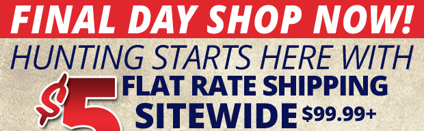 Final Day for $5 Flat Rate Shipping Sitewide $99.99+ 5FR230911
