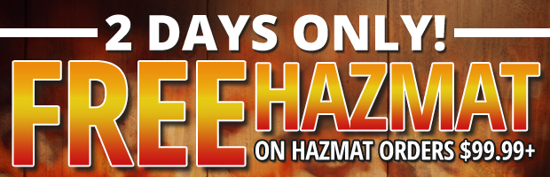 2 Days Only  Free Hazmat on Hazmat Orders $99.99+