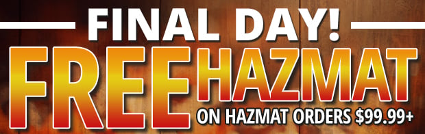 Final Day for Free Hazmat on Hazmat Orders $99.99+  Shop Now