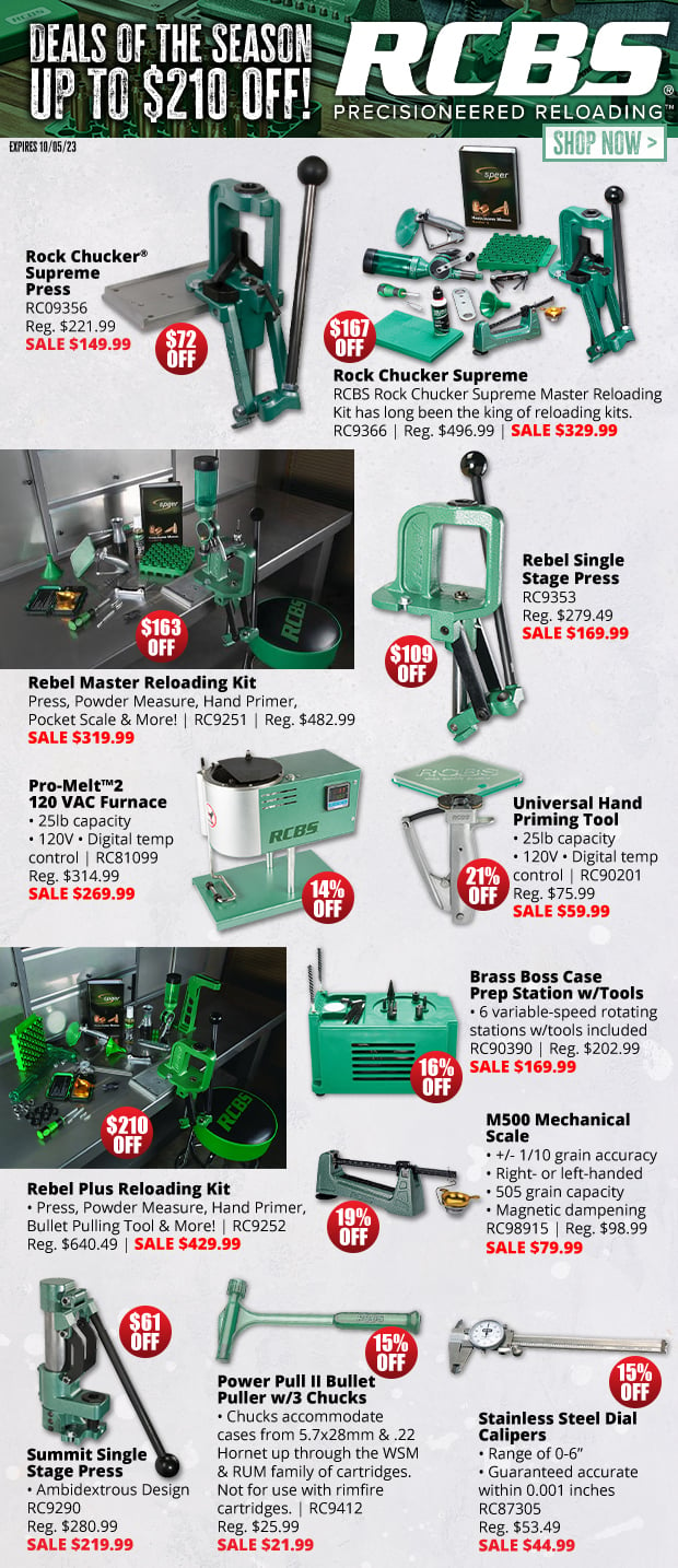 Deals of the Season! Up to $210 Off RCBS