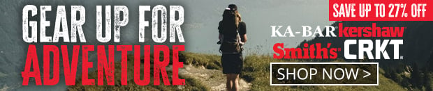 Gear Up for Adventure  Save Up to 27% Off Ka-Bar, Kershaw, Smith's, & CRKT