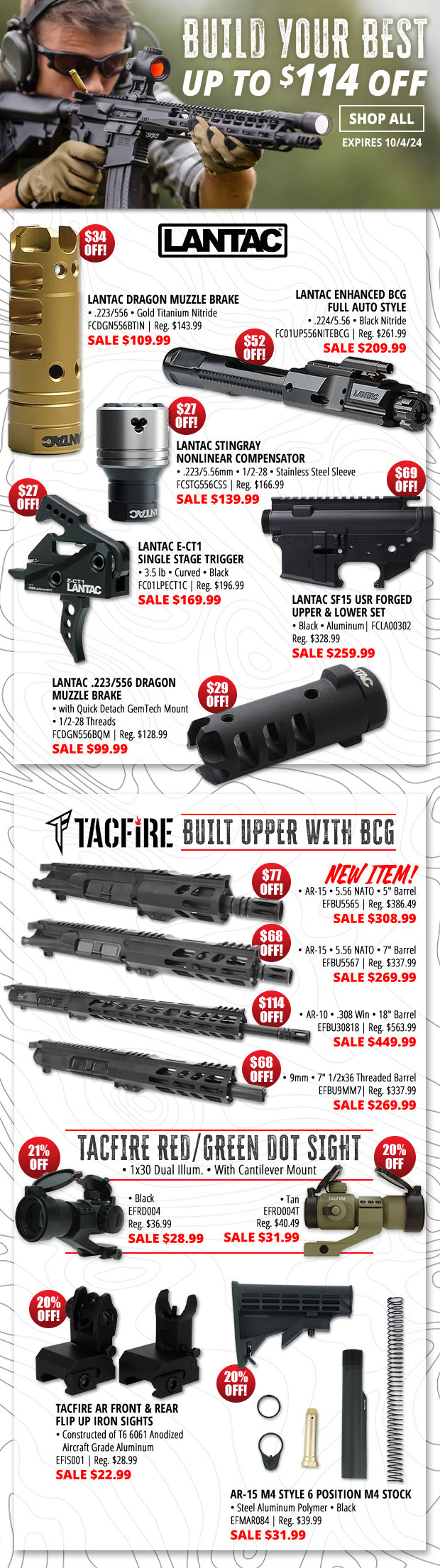 Build Your Best with Up to $114 Off Top Selling Gun Parts