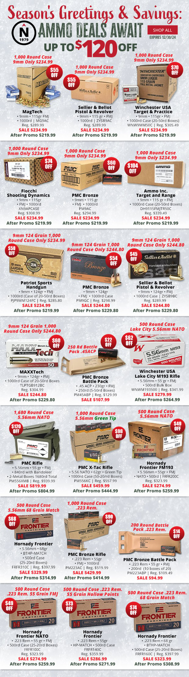 Season's Greetings and Savings: Ammo Deals Await Up to $120 Off!