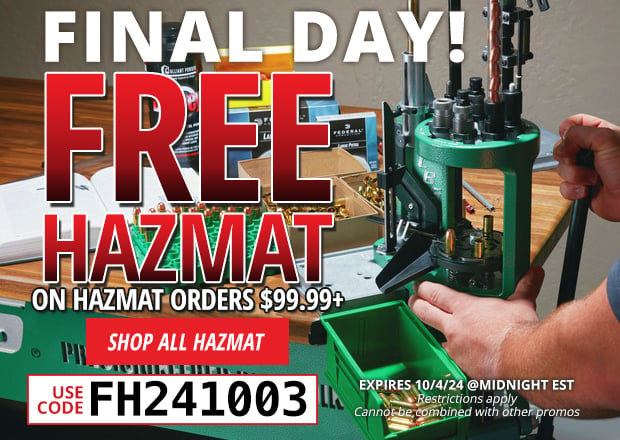 Final Day for Free Hazmat on Hazmat Orders $99.99+ • Restrictions Apply • Use Code FH241003