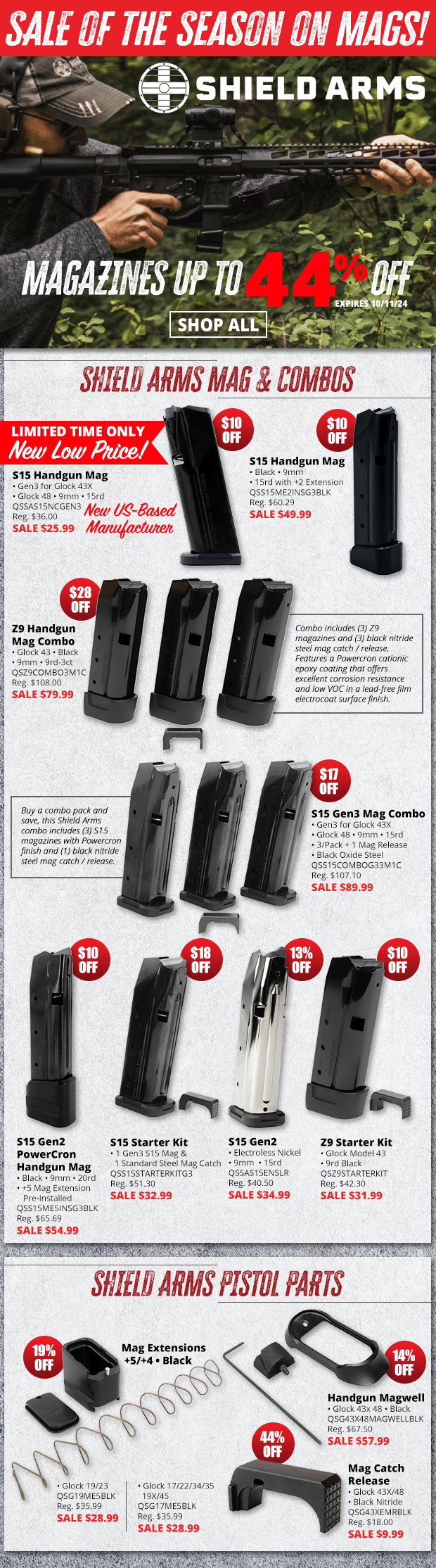 Sale of the Season on Shield Arms Mags With Up to 44% Off!