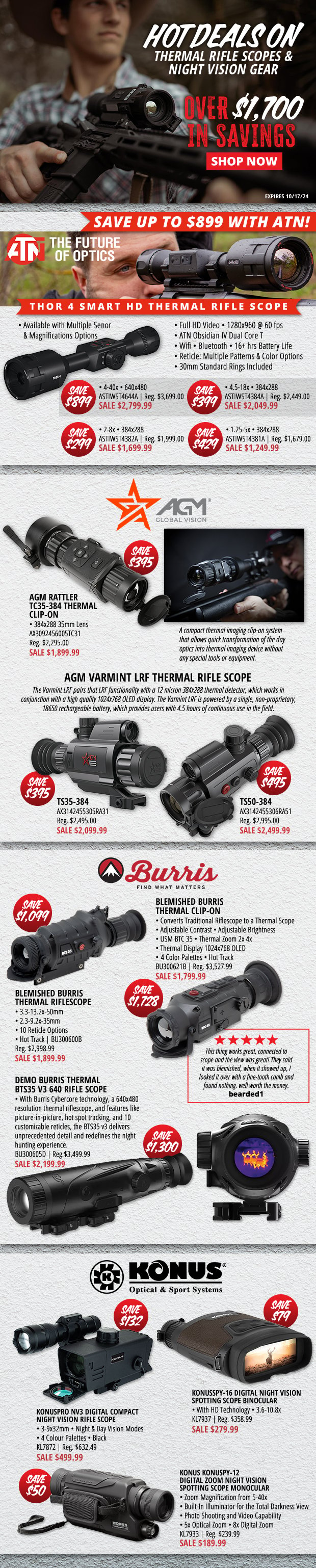 Over $1,700 Off With Hot Deals on Thermal Rifle Scopes & Night Vision!