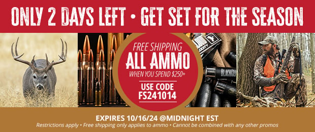 Only 2 Days Left for Free Shipping on ALL Ammo When You Spend $250+ • Restrictions Apply • Use Code FR241014