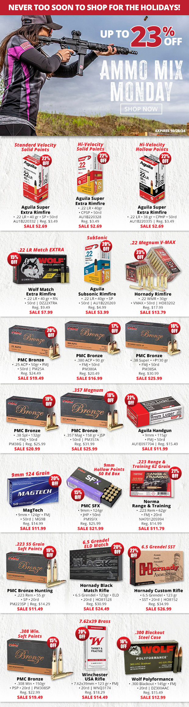 Up to 23% Off this Ammo Mix Monday!